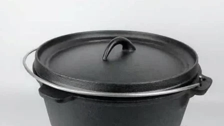 Чугунная посуда с тремя ножками для кемпинга на открытом воздухе