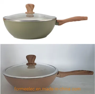 Каменная посуда Maifan, мраморная сковорода, 30 см, 32 см, без покрытия